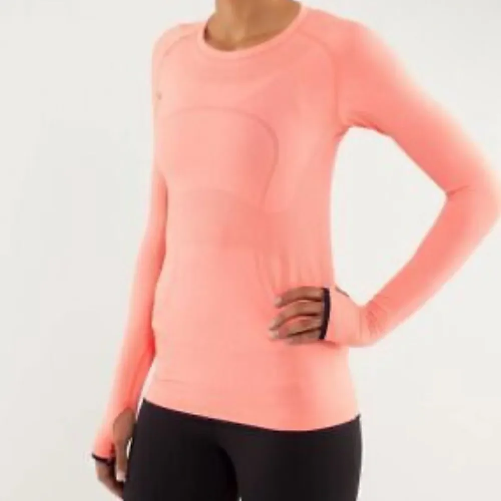 LULULEMON Swiftly Tech Neon Coral Longsleeve sz 6